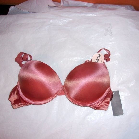 Youmita Old Rose Shiny Push-Up Plunge 34C Bra NWT - Picture 13 of 16